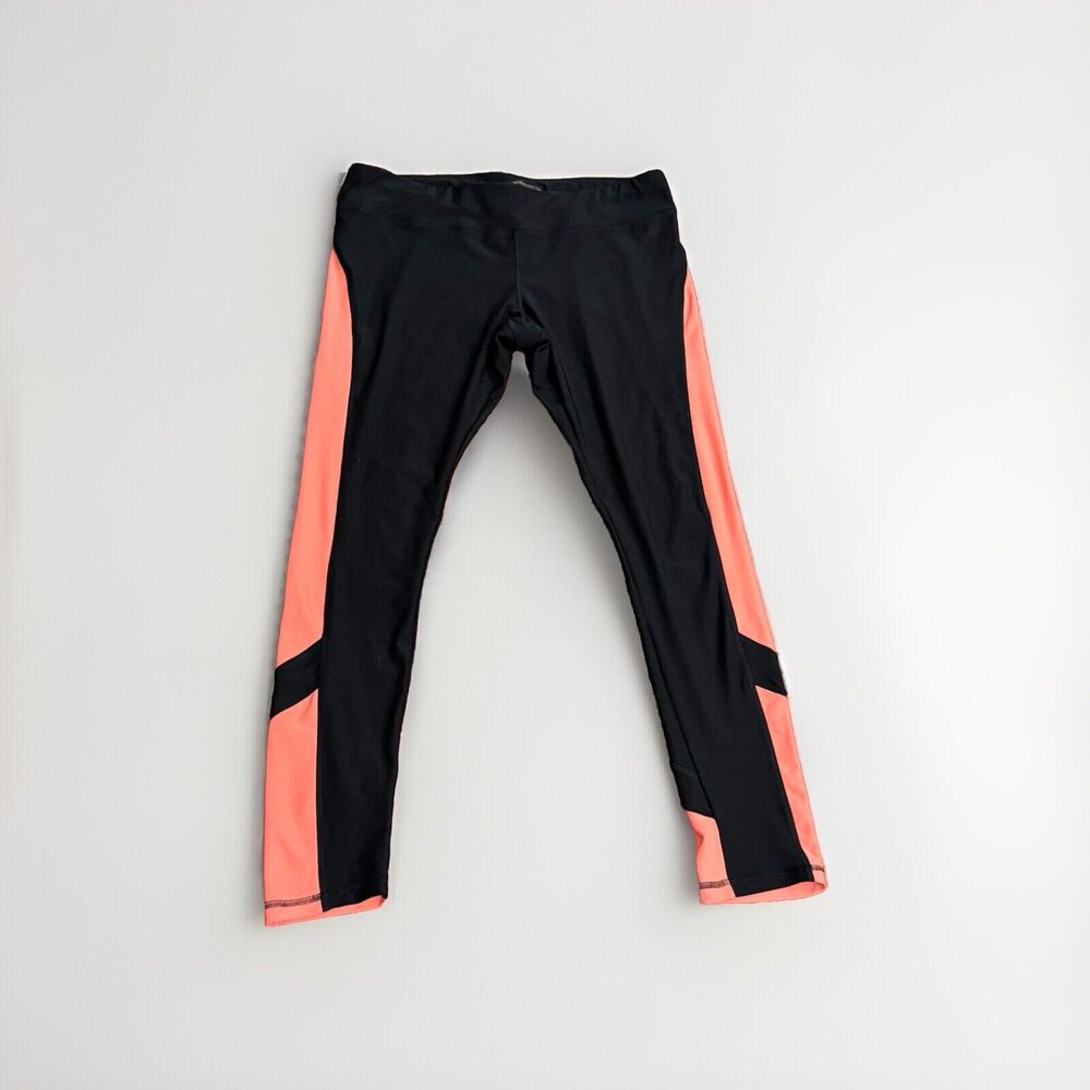 Avia Leggings Women's Large Black Pink Mesh Running Pants Outdoors Gym